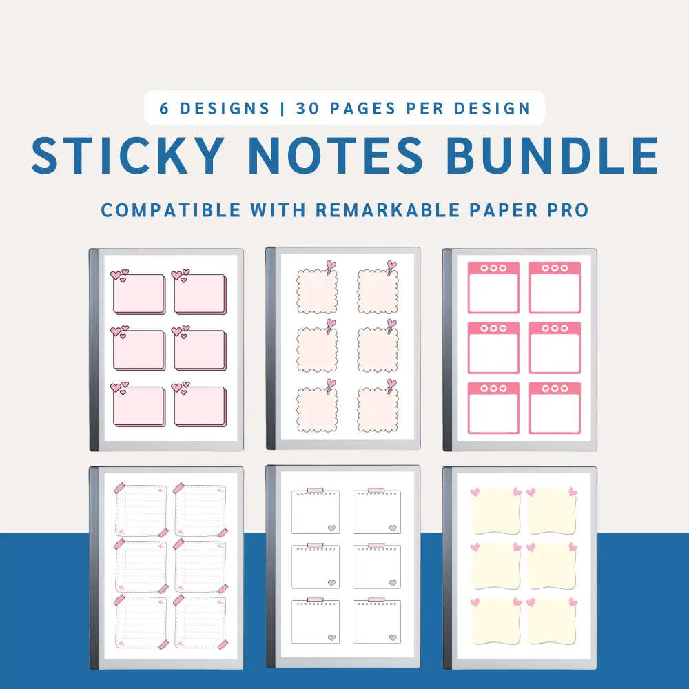 Pink Sticky Notes Bundle